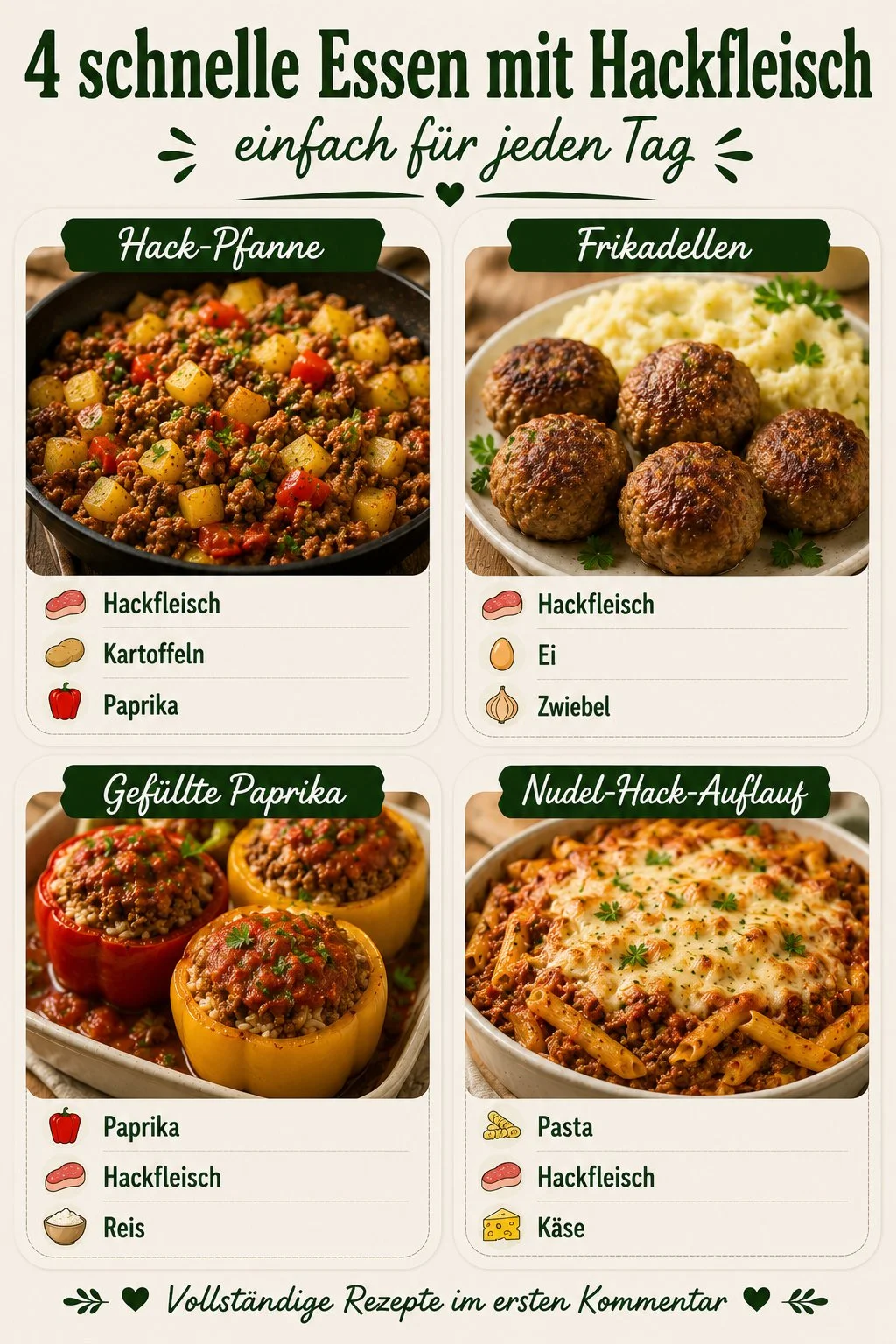 Schnelle Essen mit Hackfleisch - einfache Rezepte zum Nachkochen