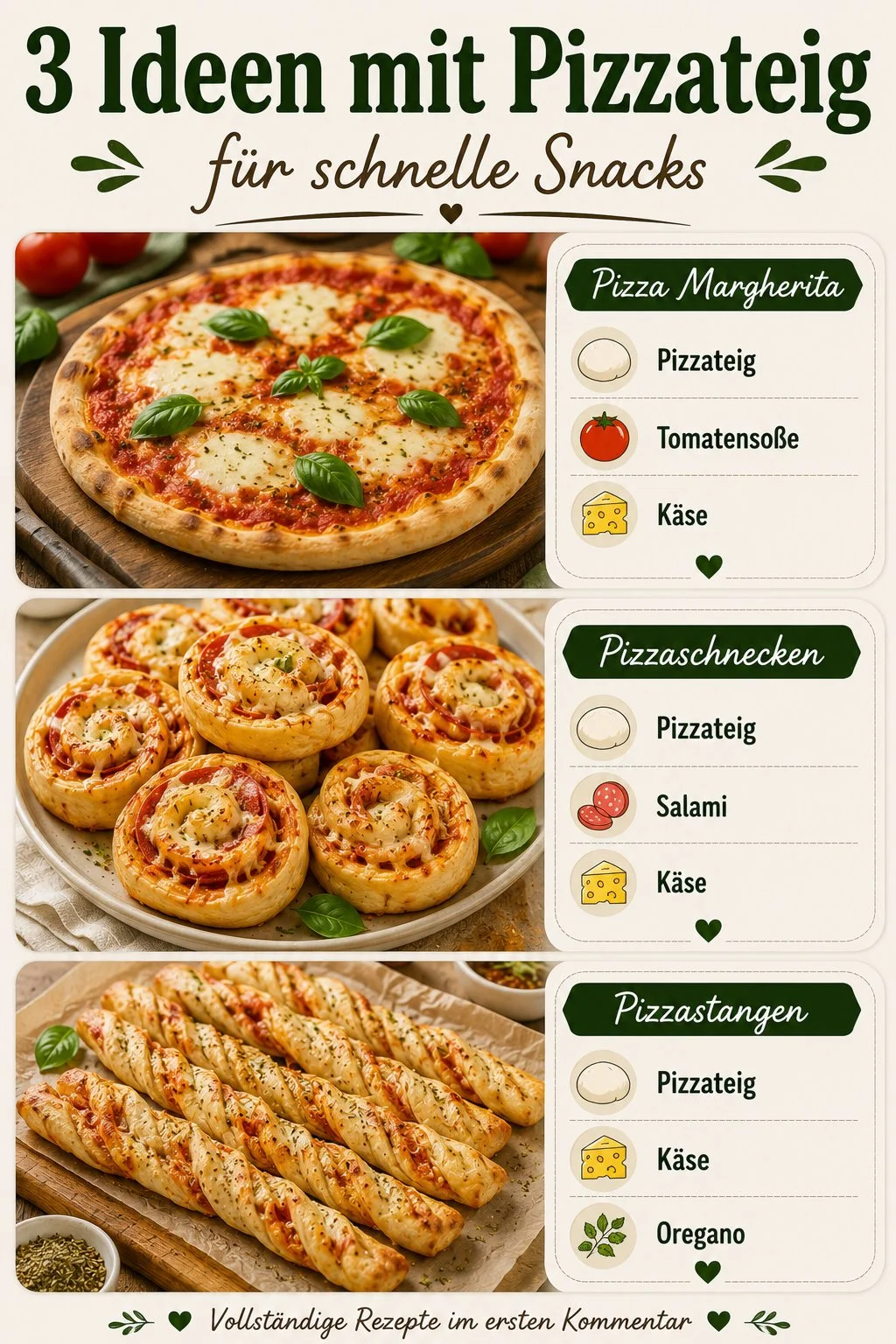 Schnelle Snacks mit Pizzateig - kreative Rezepte für köstliche Häppchen