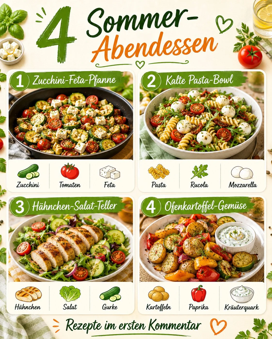Schnelle Sommer-Abendessen für entspannte Abende im Freien mit köstlichen Rezepten.