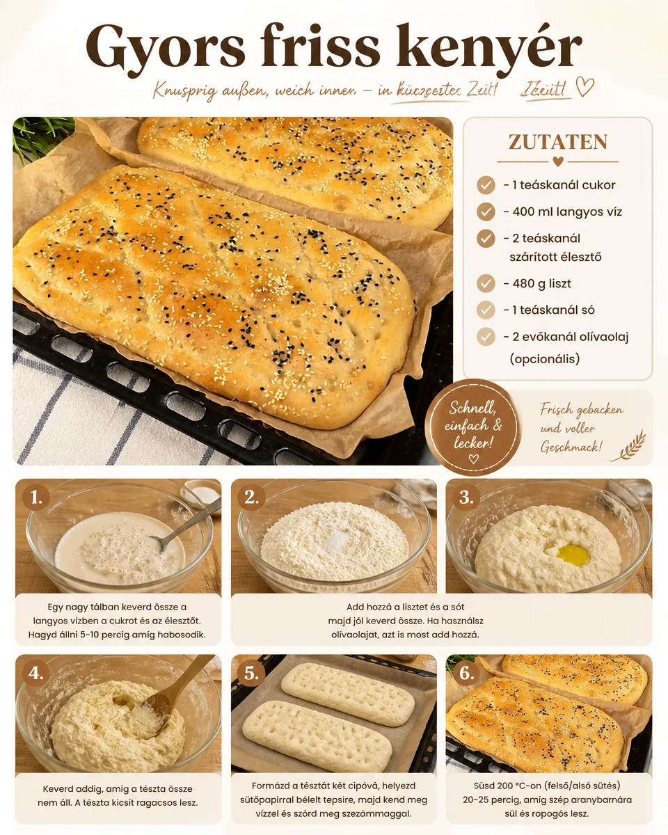 Schnelles Brot frisch gebacken aus dem eigenen Ofen