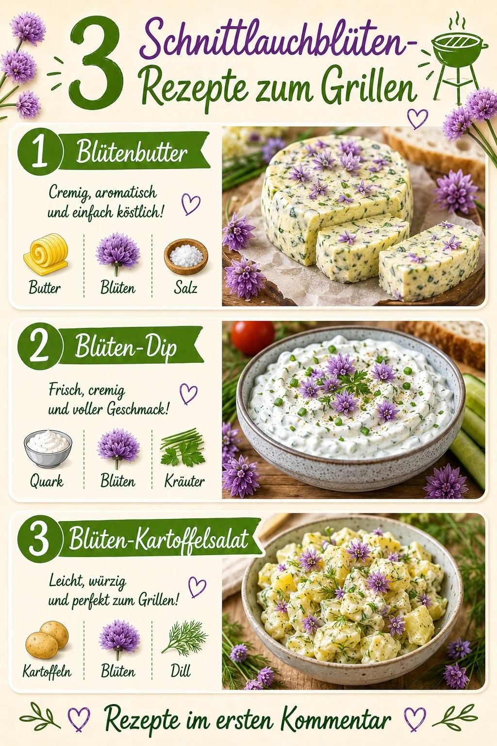 Schnittlauchblüten auf dem Grill für ein einzigartiges Geschmackserlebnis