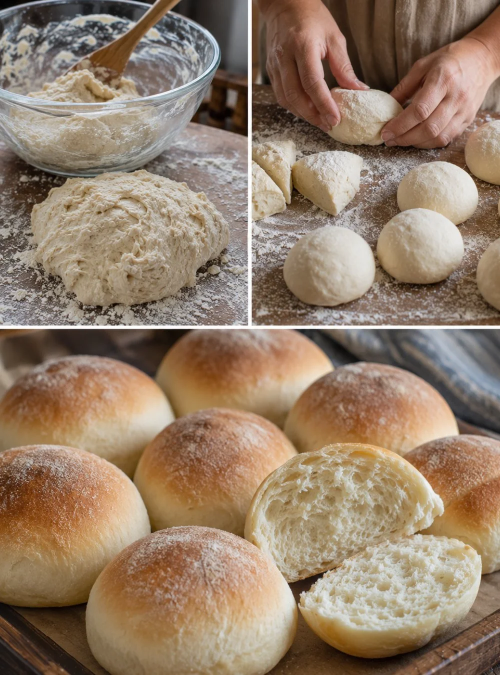 Schottische Morgenbrötchen auf einem Tisch, bereit zum Frühstück.
