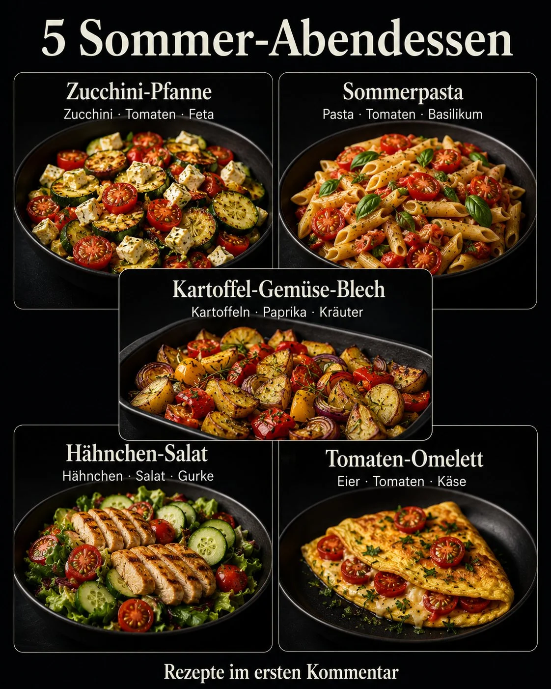 Leckere Sommerrezepte für ein einfaches Abendessen im Sommer