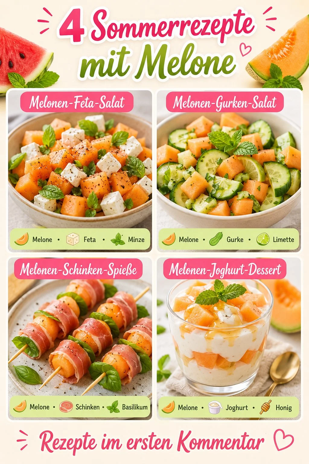 Sommerrezepte mit frischer Melone und leckeren Ideen für Snacks