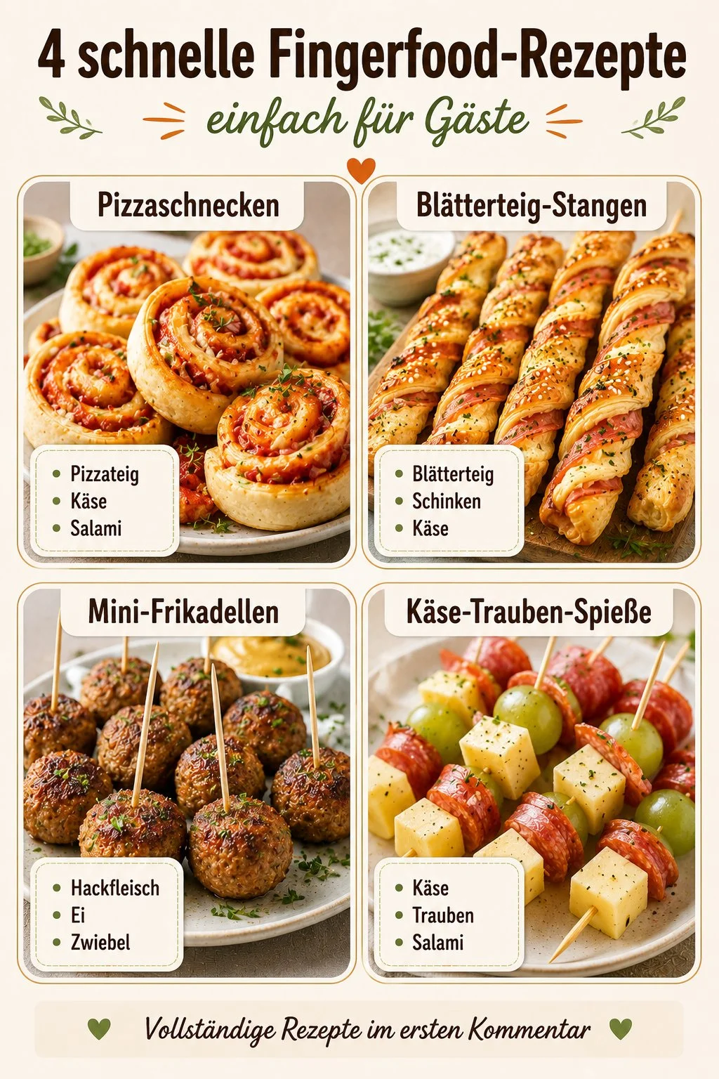 Schnelle Fingerfood-Rezepte für Gäste auf einem eleganten Serviertablett
