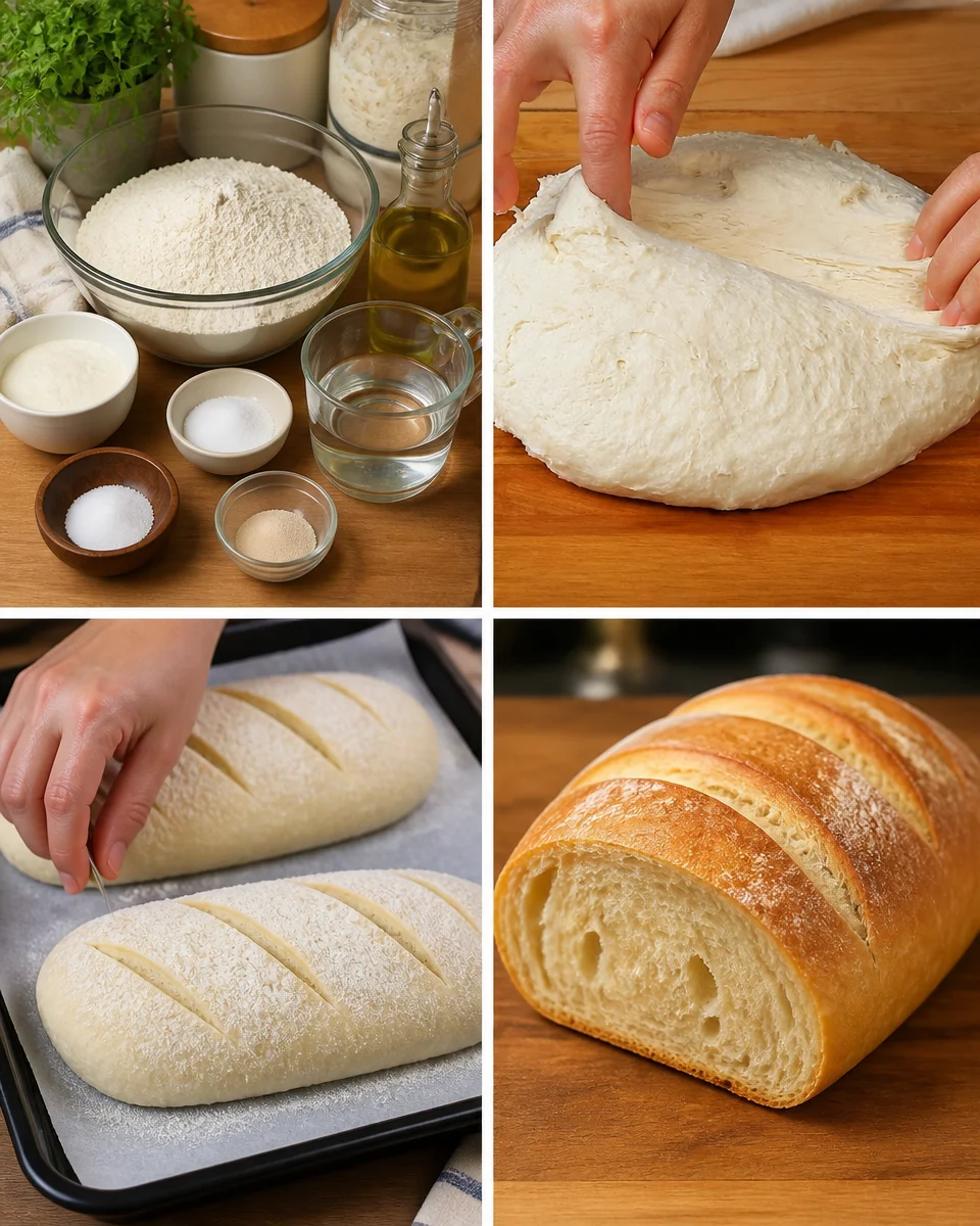Weiches Brot mit Joghurt und Honig auf einem Holzbrett serviert