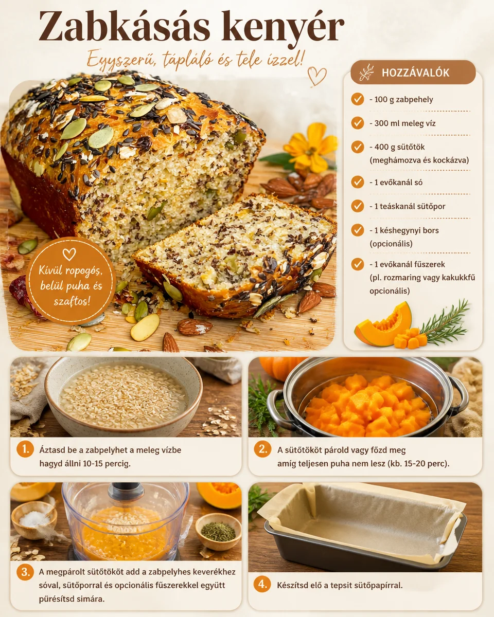 Zabkásás kenyér, nahrhaftes und einfaches Brot, frisch gebacken