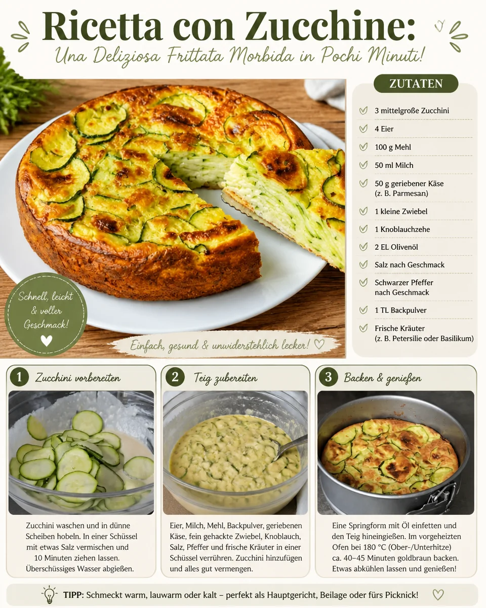Leckere Zucchini-Frittata zubereitet in wenigen Minuten