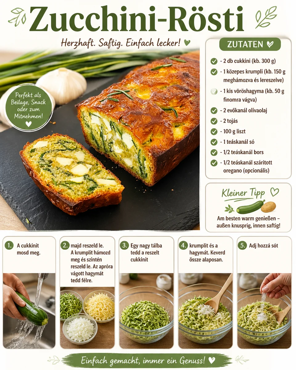 Leckere Zucchini-Rösti auf einem Teller serviert