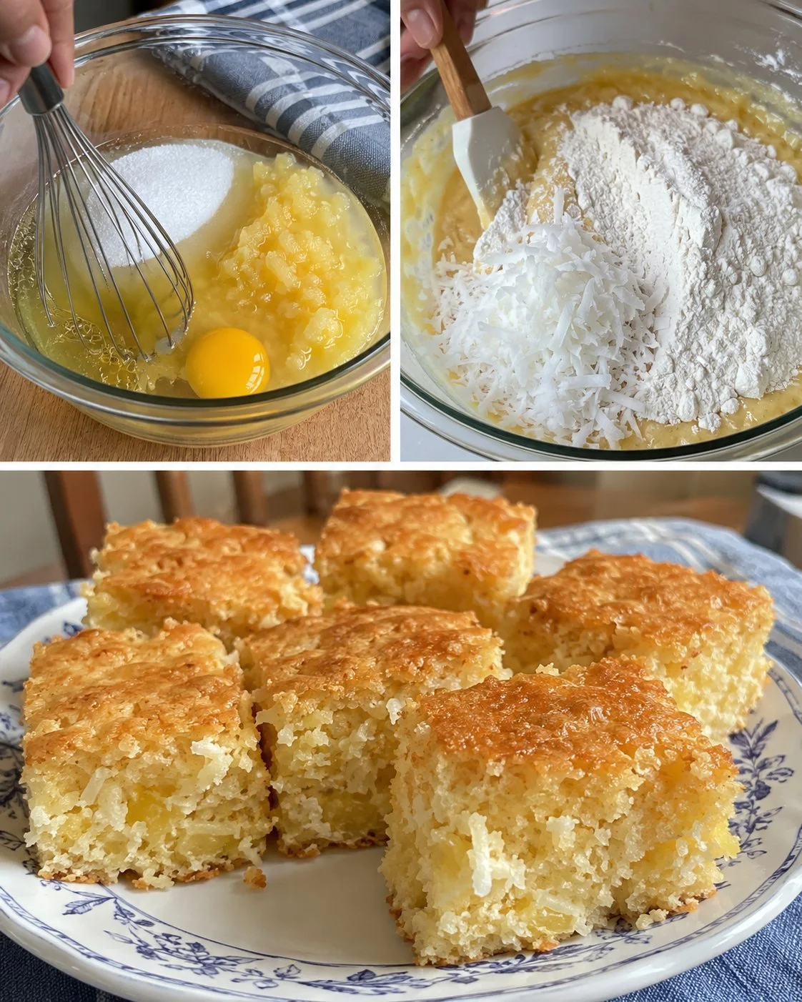 Ananas-Kokos-Snack-Kuchen auf einem Teller, ideal für Naschkatzen.