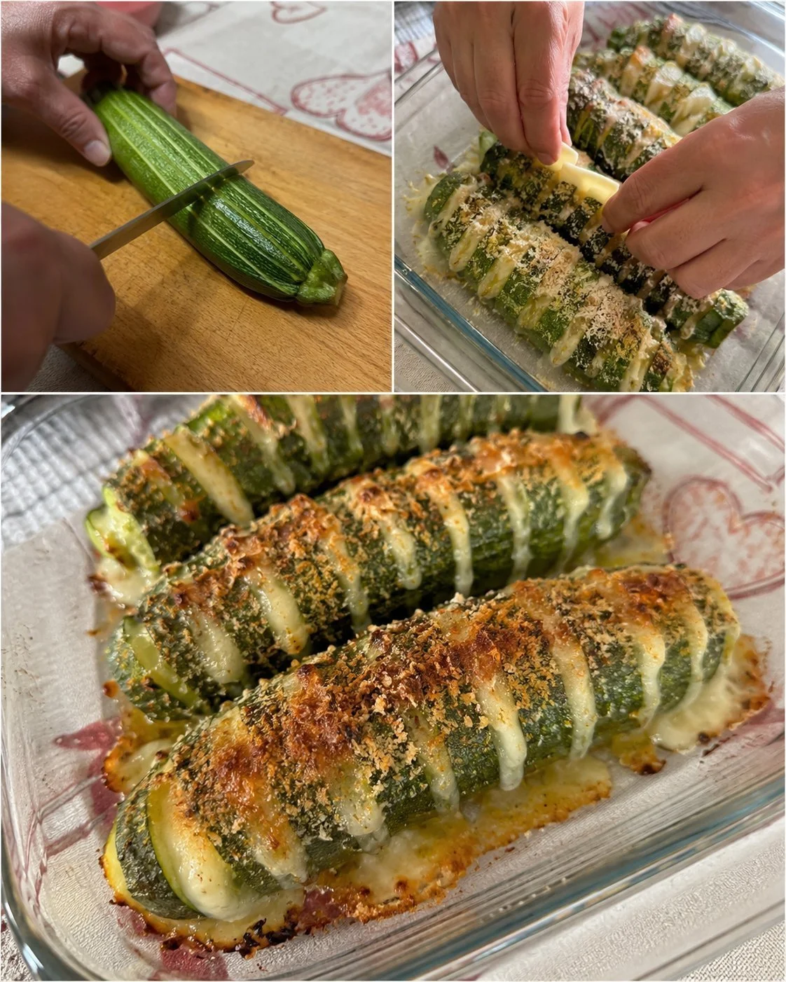 Gefüllte Zucchini mit köstlicher Füllung auf einem Teller