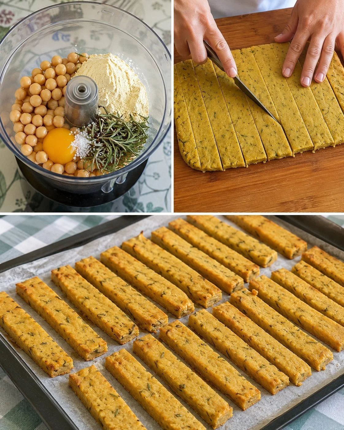 Kichererbsen-Rosmarin-Sticks als gesunder Snack zum Dippen