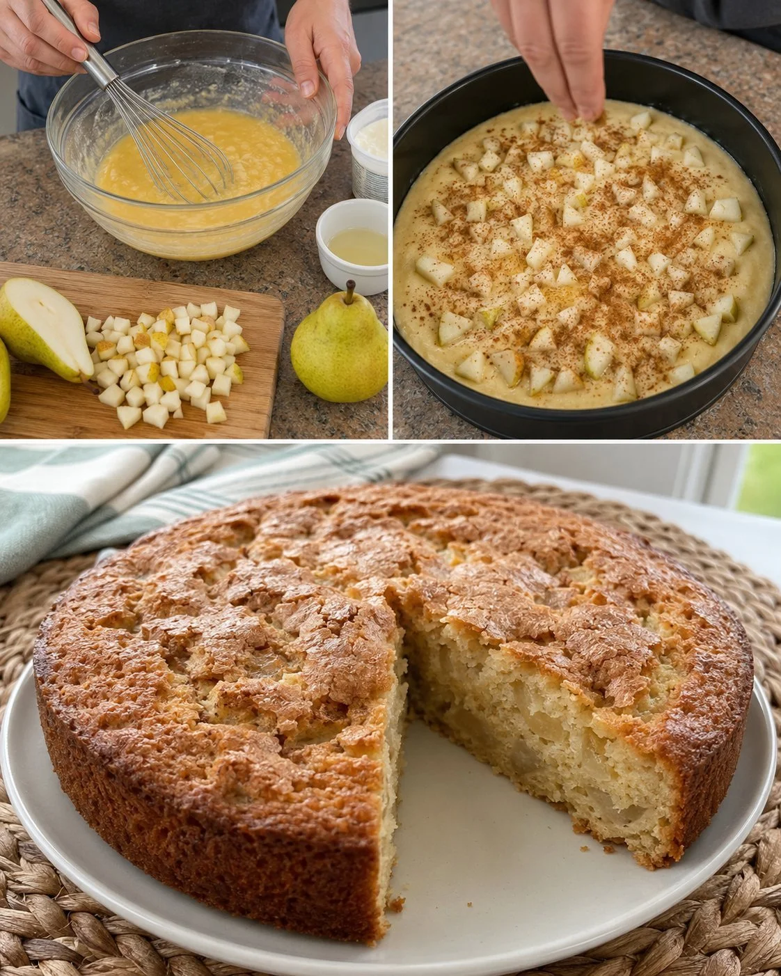 Kuchen mit Birnen und Zimt – ein köstliches, einfaches Rezept