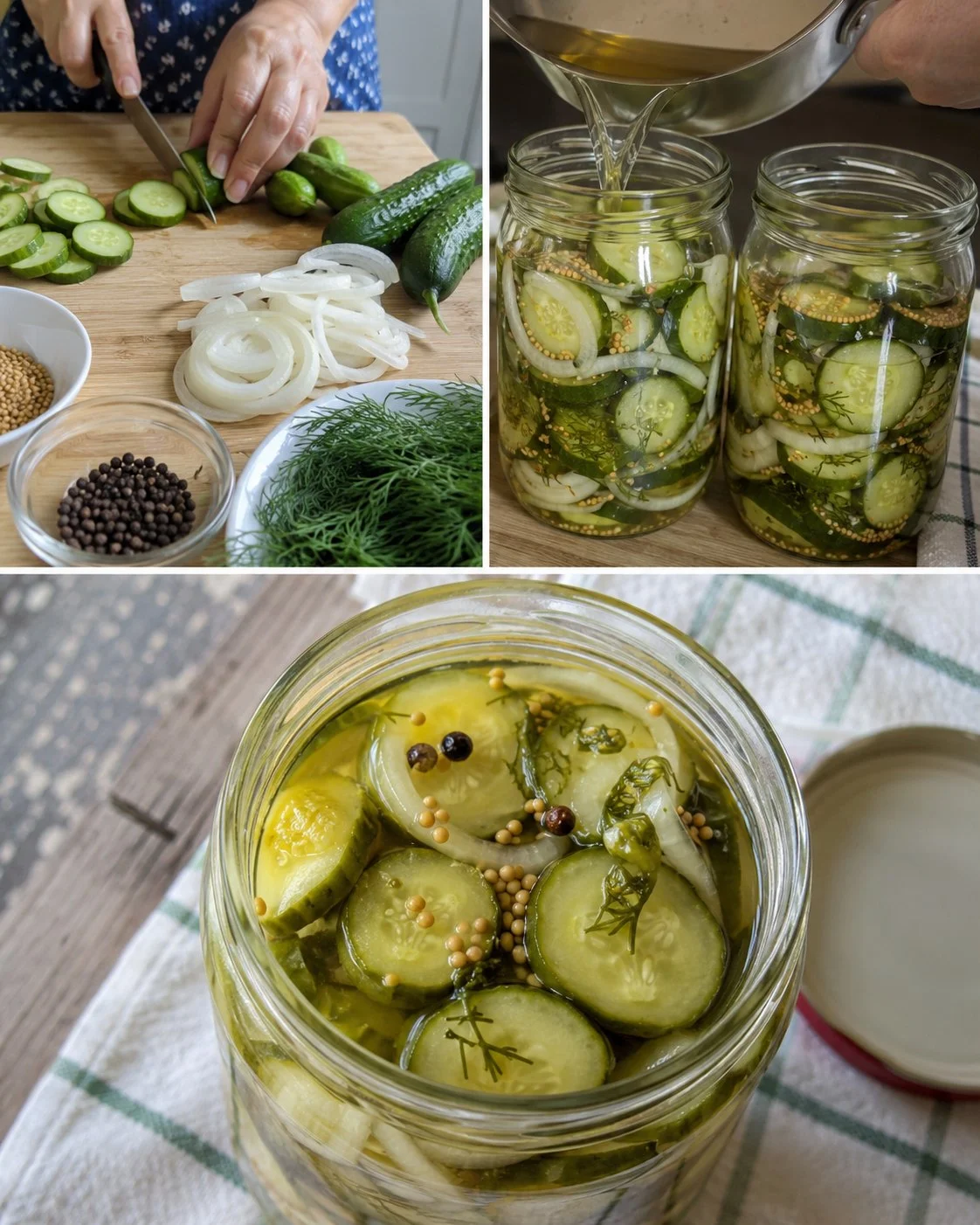 Süß-saure Senfgurken aus dem Kühlschrank - einfaches Rezept
