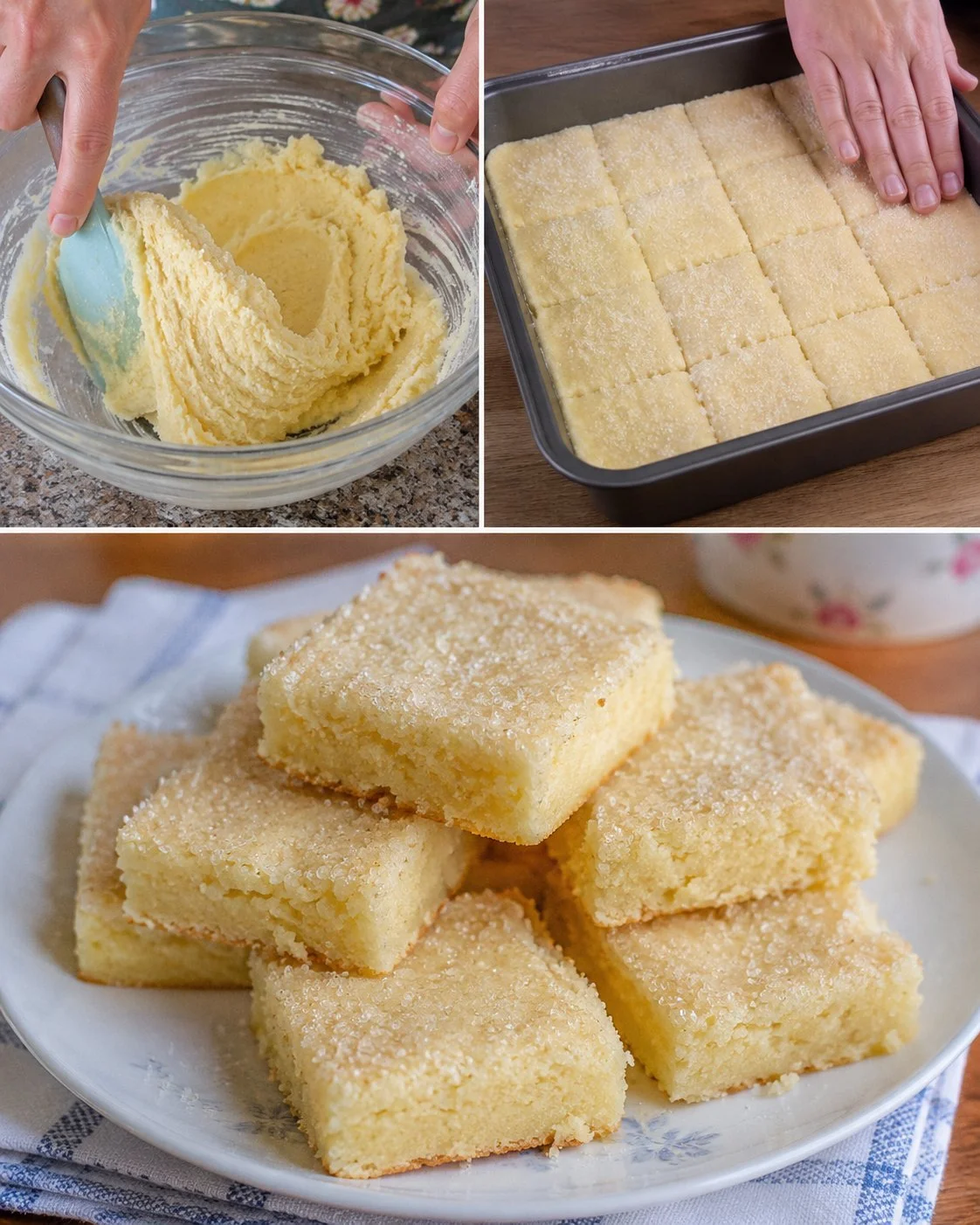 Cremiger Vanillepudding mit Zuckerstücken in einer weißen Schüssel
