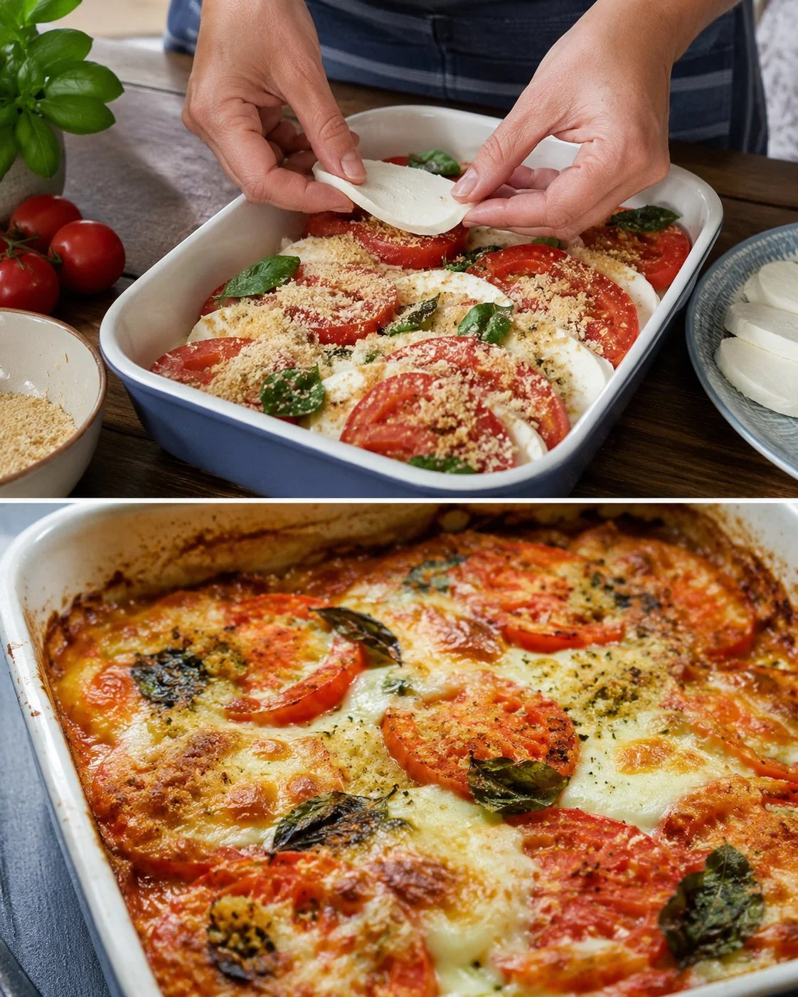 Leckere Paradeiser-Mozzarella-Auflauf aus frischen Zutaten