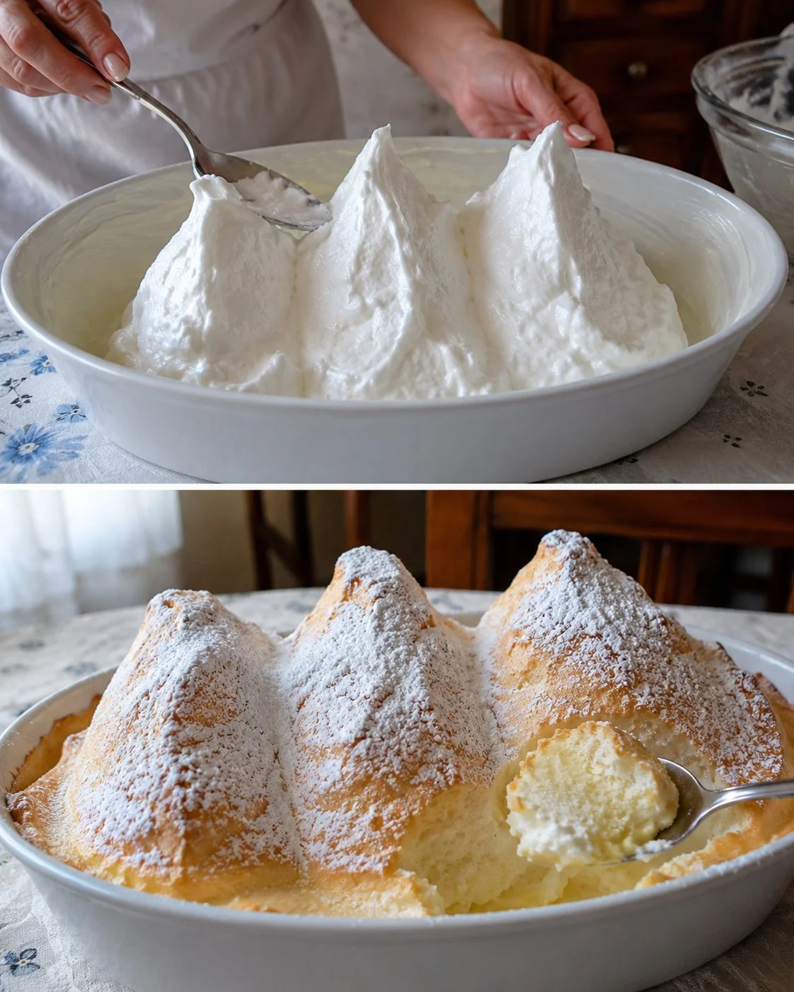 Salzburger Nockerln – fluffiges österreichisches Dessert mit Puderzucker bestäubt