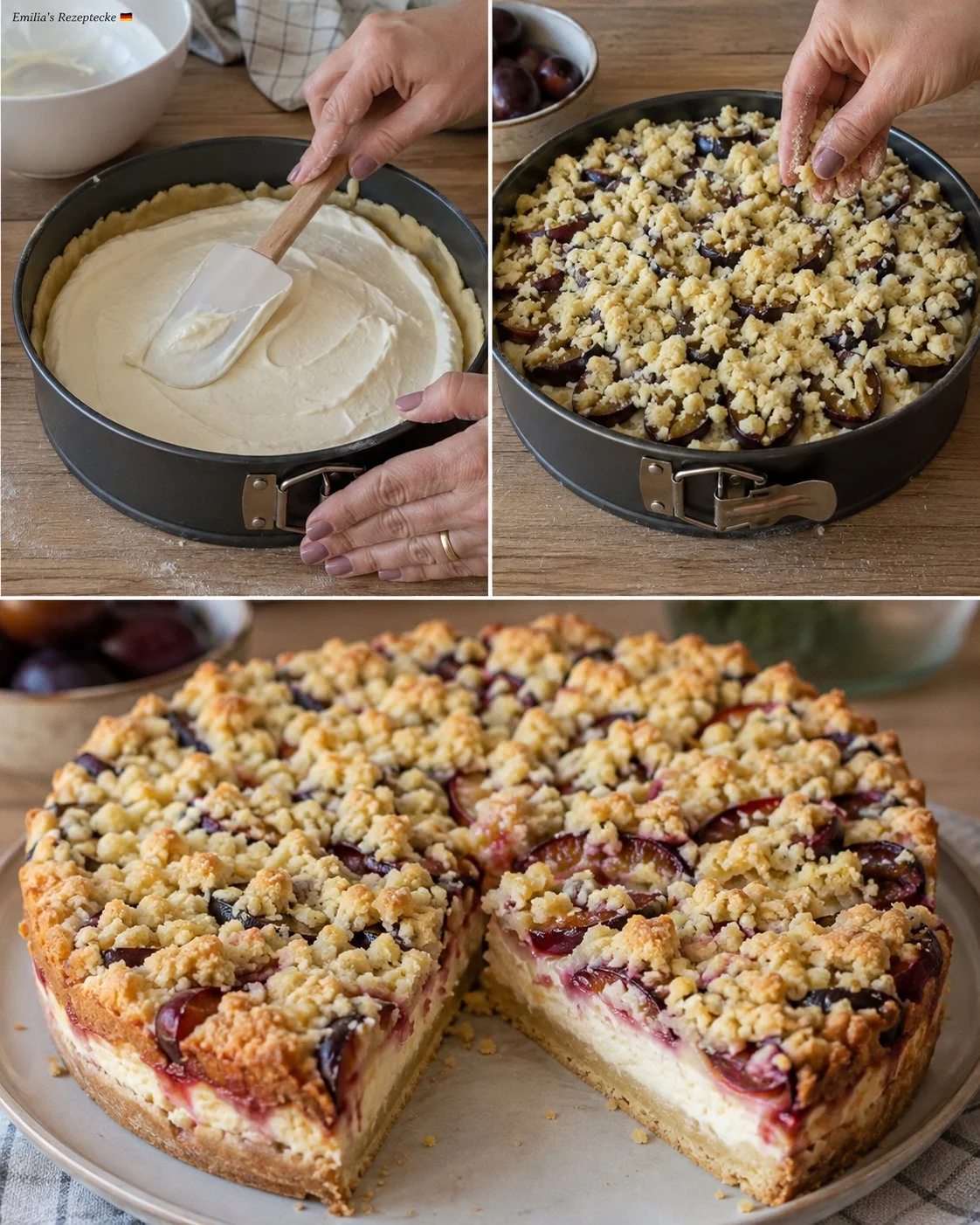 Saftiger Zwetschgen-Quark-Streuselkuchen mit Streuseln
