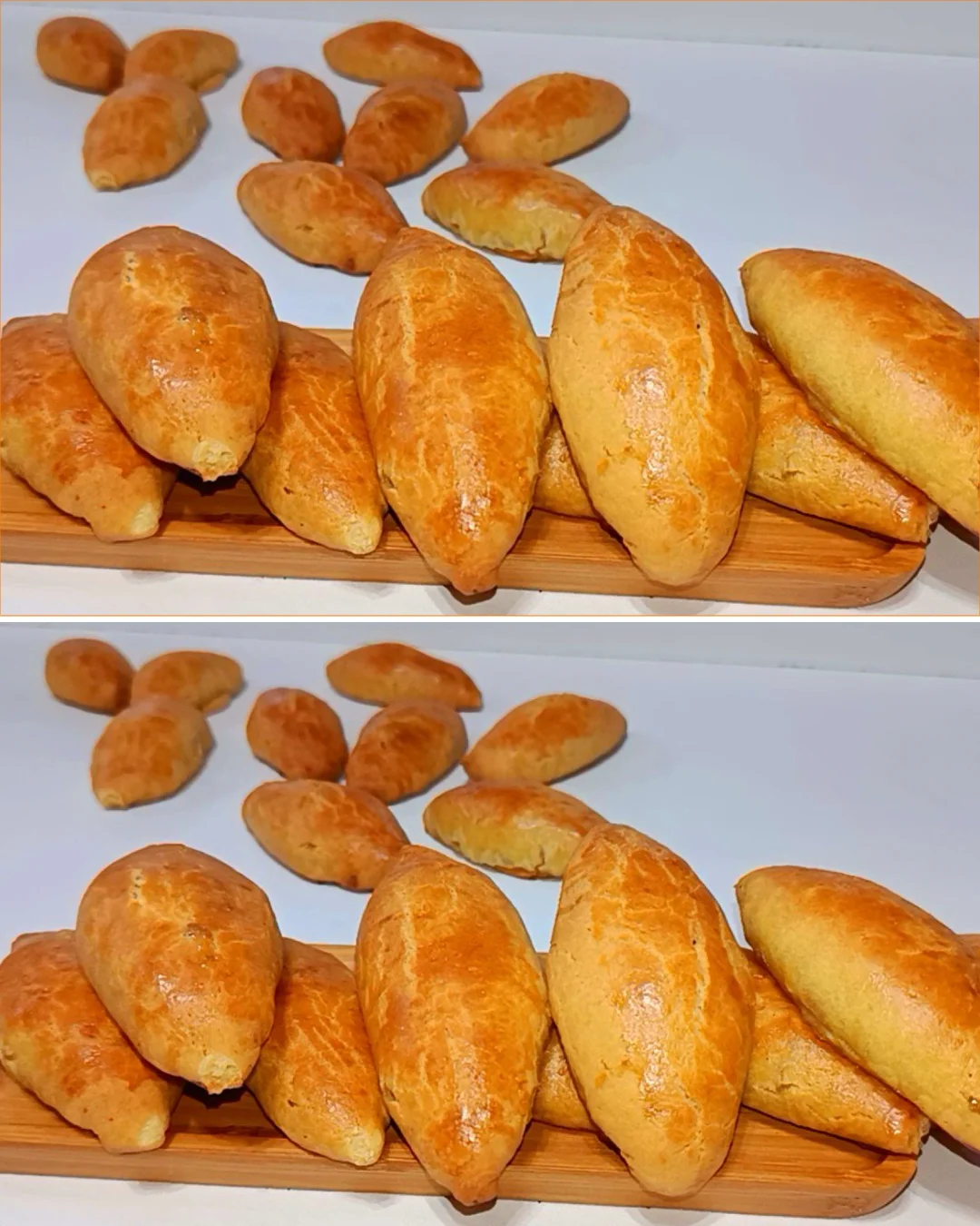 Leckere Apfeltaschen ohne Hefe, frisch gebacken und serviert.