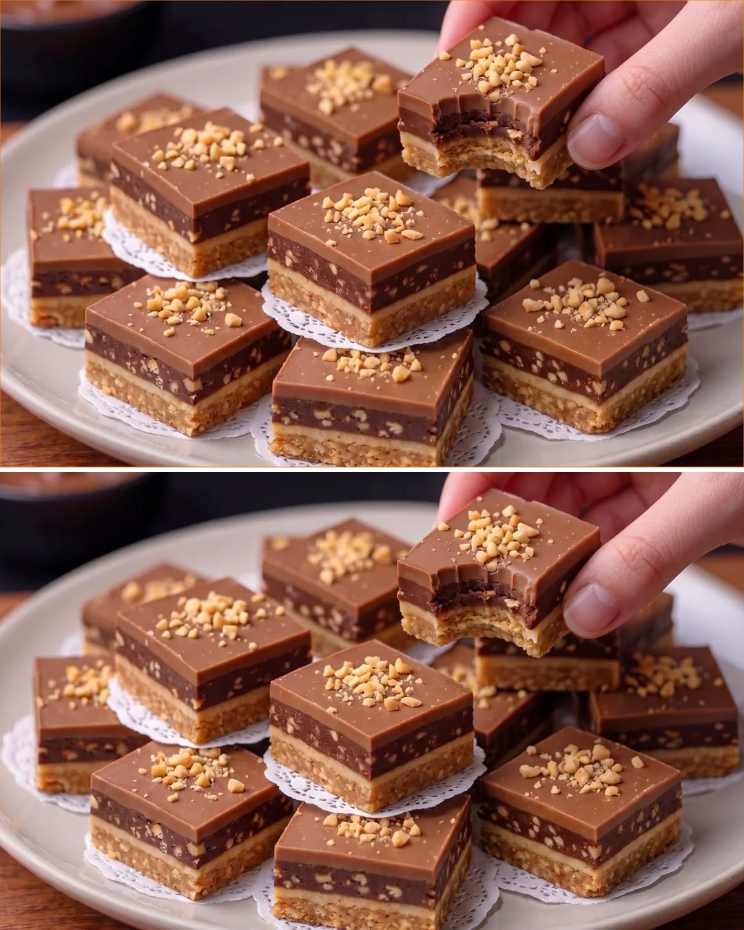 Zwei einfach zubereitete No-Bake-Schokoladen-Desserts ohne Eier