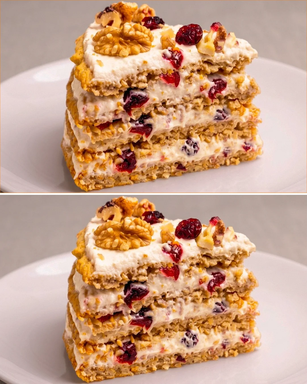 Haferflocken Kuchen mit Äpfeln, einfach und ohne Backen, Mehl oder Zucker