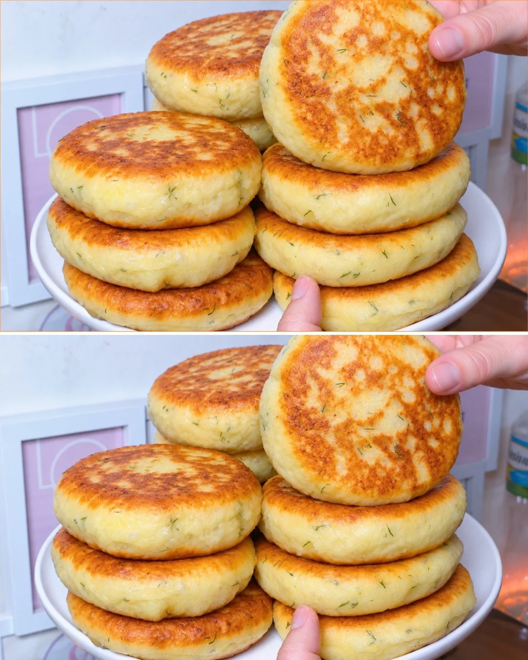 Fluffige und weiche Kartoffelpasteten mit Kartoffeln im Teig