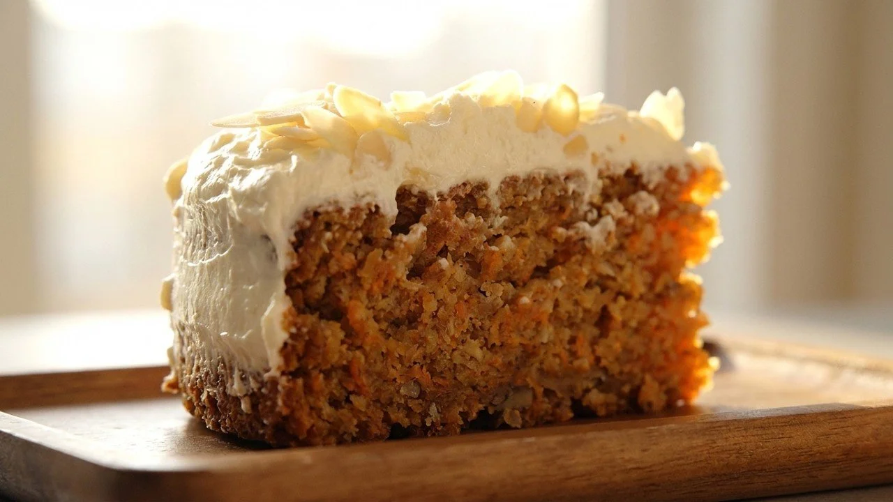 Gesunder Haferflocken-Kuchen mit Karotte und Apfel ohne Zucker und Weißmehl