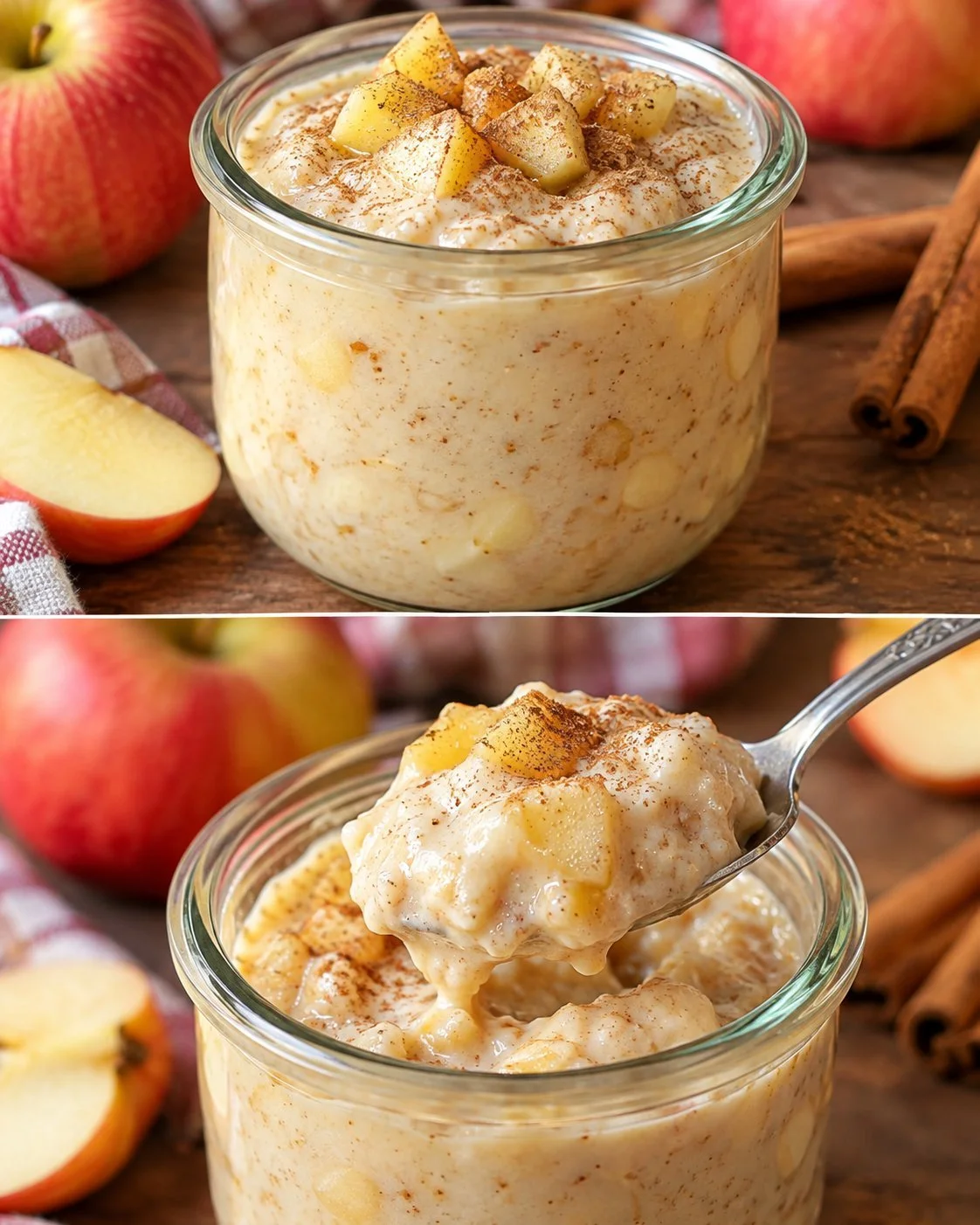 Apfel-Zimt-Creme ohne Zucker aus dem Glas für gesunde Desserts