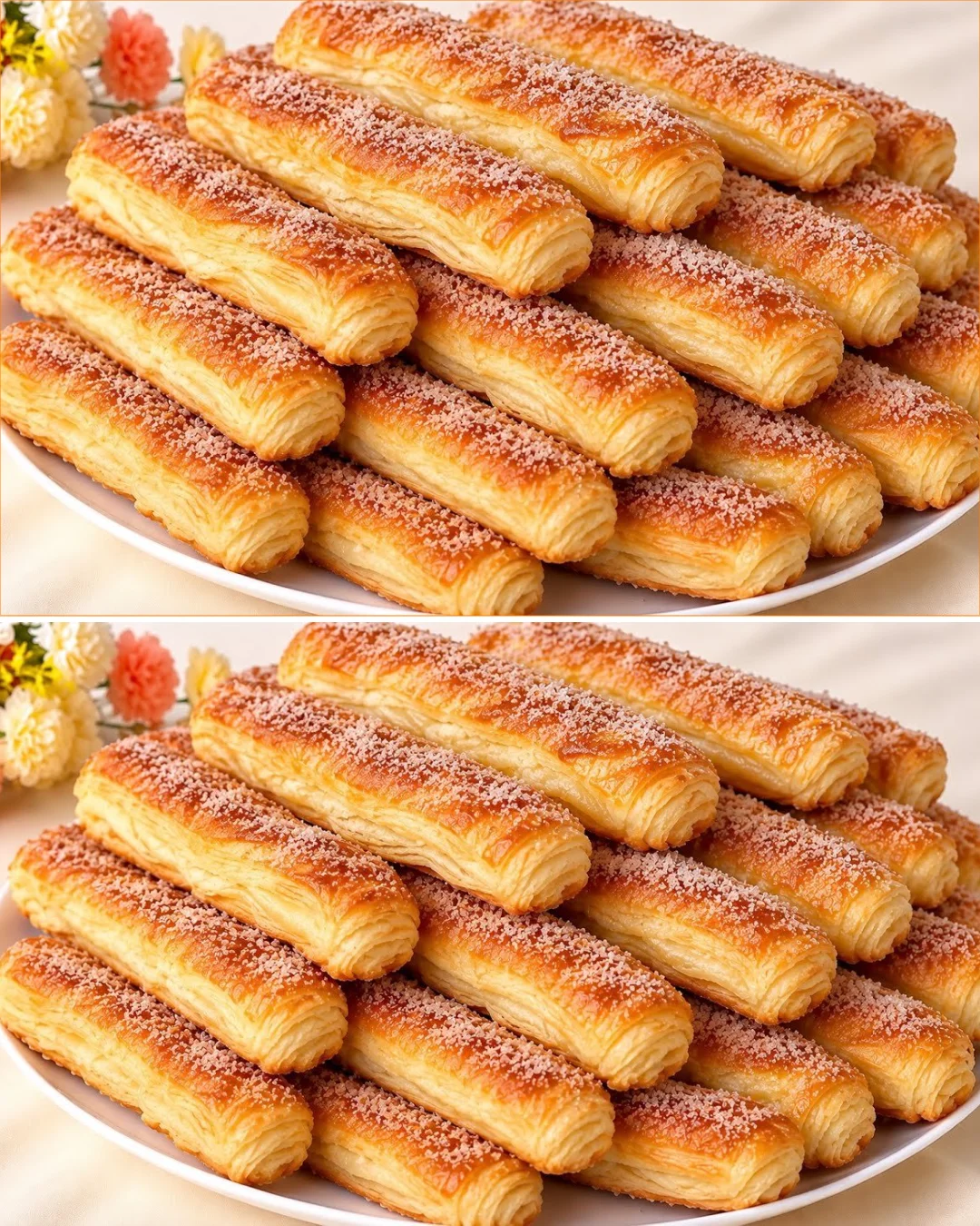 Geriebene Äpfel, gemischt und gebacken für ein leckeres Frühstücksrezept.