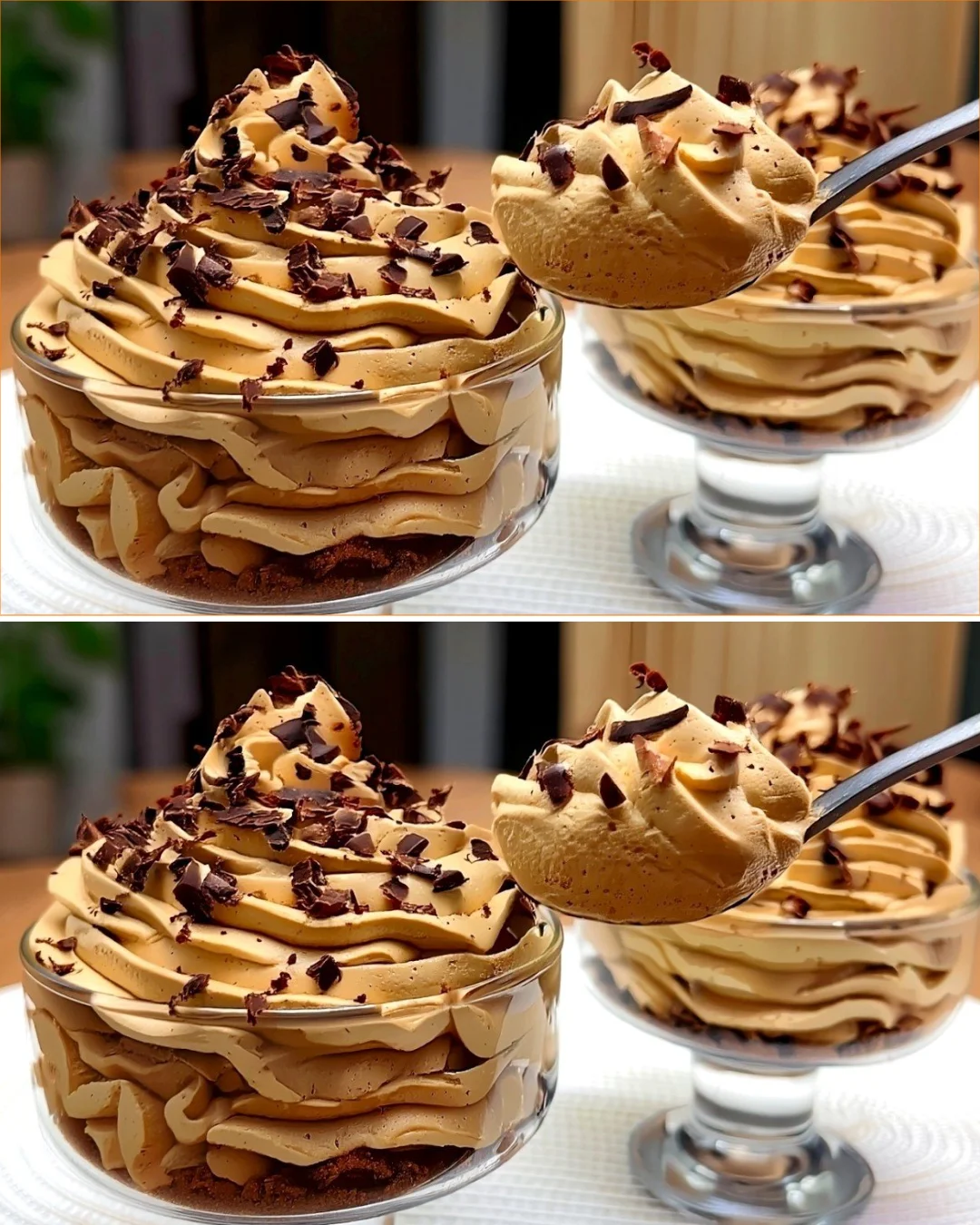 Dessert aus Kaffeeschaum im französischen Café – Kaffeetrick zum Ausprobieren