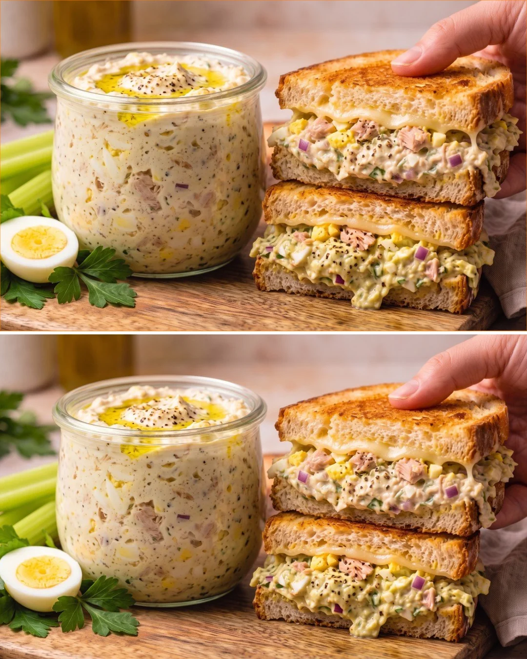 Tunfisch-Salat-Sandwich auf einem Teller, ideal für ein schnelles Mittagessen